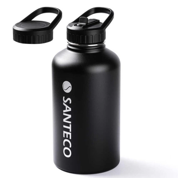 TANTİTONİ SİYAH ÇİFT KATMANLI PASL. ÇELİK TERMOS SU ŞİŞESİ 1.9L