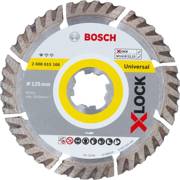 Bosch - X-LOCK - Standard Seri Genel Yapı Malzemeleri İçin Elmas Kesme Diski 125 mm