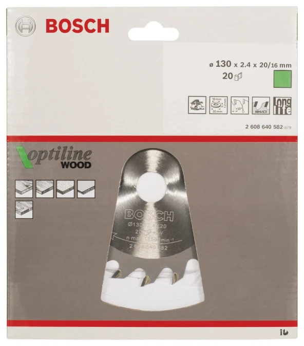 Bosch - Optiline Serisi Ahşap için Daire Testere Bıçağı 130*20/16 mm 20 Diş - Resim 2