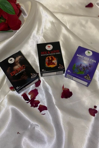 Organik Tütsü Seti Geri Akış Back Flow Şelale 3d Tütsü Doğal Kokulu Ada Çayı - Resim 3