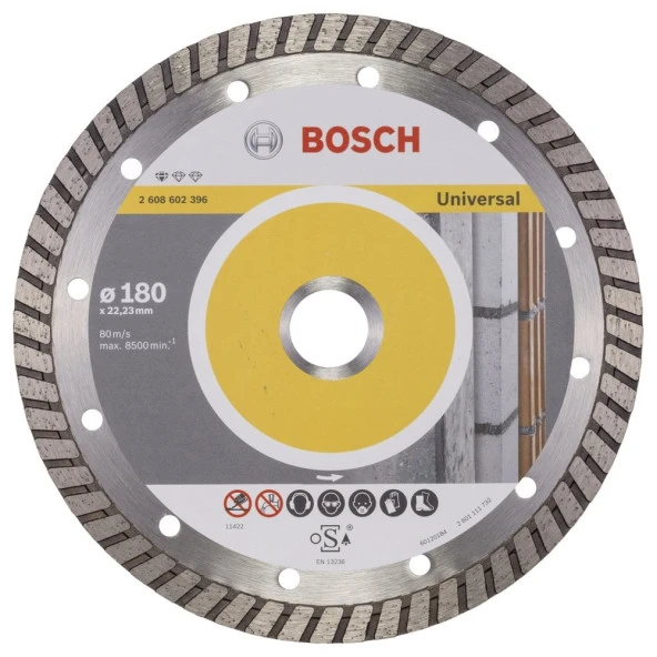 Bosch - Standard Seri Genel Yapı Malzemeleri İçin Turbo Segmanlı Elmas Kesme Diski 180 mm