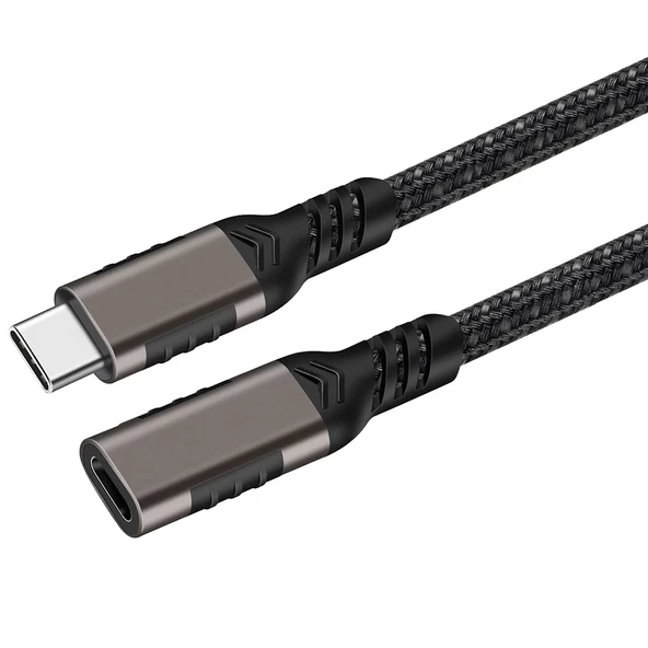 Qgeem Extension USB3.2 Type-C PD Uzatma Kablosu 100W 20Gbps 4K@60Hz 0.5 Metre