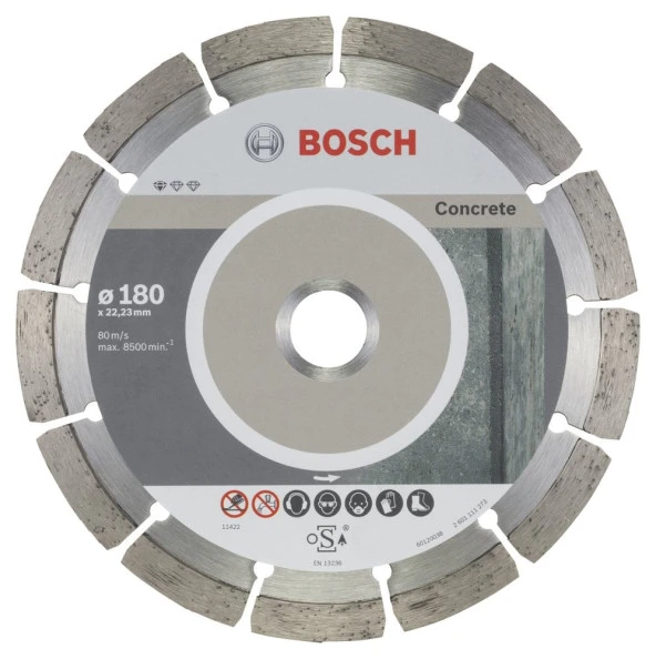 Bosch - Standard Seri Beton İçin, 9+1 Elmas Kesme Diski Set 180 mm