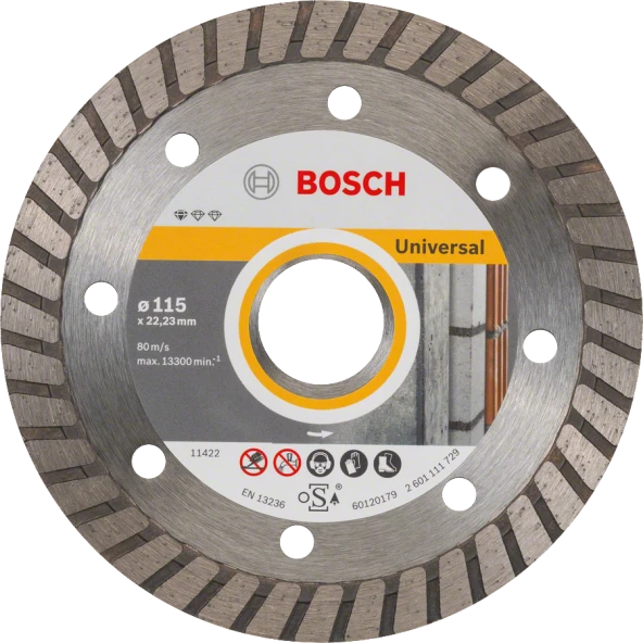 Bosch - Standard Seri Genel Yapı Malzemeleri İçin Turbo Segmanlı Elmas Kesme Diski 115 mm ürün görseli 1