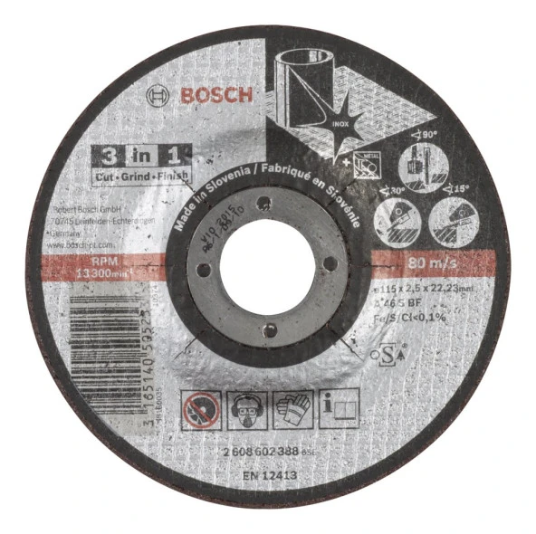Bosch - 115*2,5 mm Kesme, Taşlama, Son Perdah 3in1 Disk ürün görseli 1