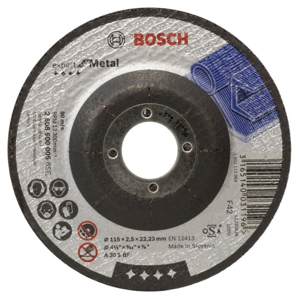 Bosch - 115*2,5 mm Expert Serisi Bombeli Metal Kesme Diski (Taş) ürün görseli