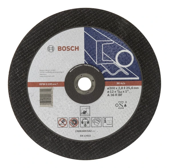 Bosch - 300*25,40*2,8 mm Expert Serisi Düz Metal Kesme Diski (Taş) ürün görseli 1