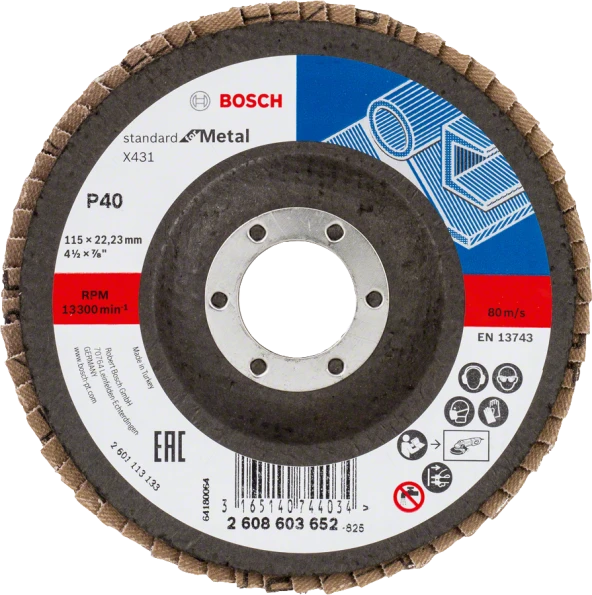 Bosch - 115 mm 40 Kum Standard Seri AlOX Flap Disk ürün görseli 1