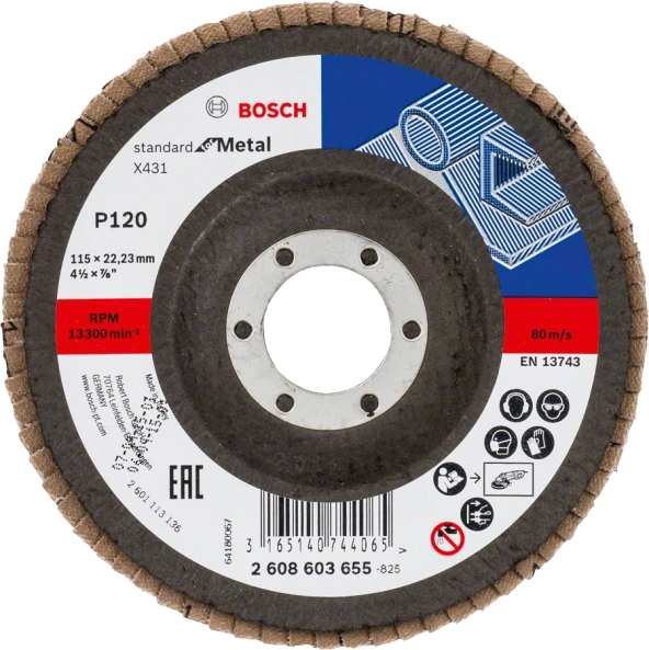 Bosch - 115 mm 120 Kum Standard Seri AlOX Flap Disk ürün görseli 1