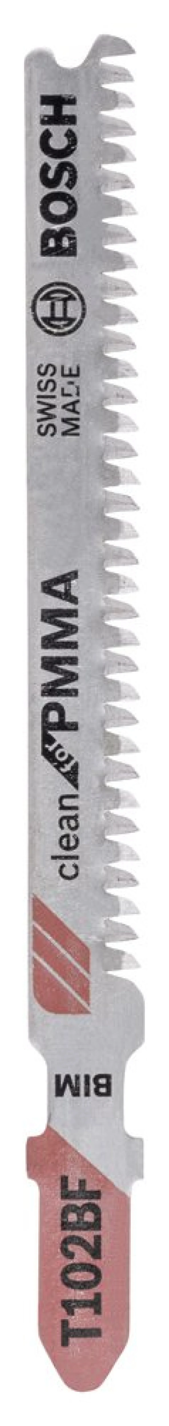 Bosch - Temiz Kesim Serisi Akrilik Cam İçin T 102 Bf Dekupaj Testeresi Bıçağı - 5'Li Paket ürün görseli 1