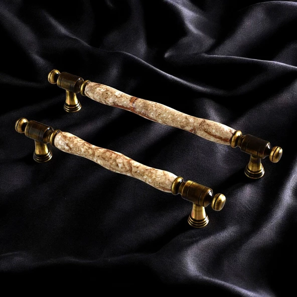 Afrodisyas Gerçek Porselen Eskitme Antik Kahve 160 mm Mobilya Mutfak Dolap Kulpu Kulbu Kulpları - Resim 4