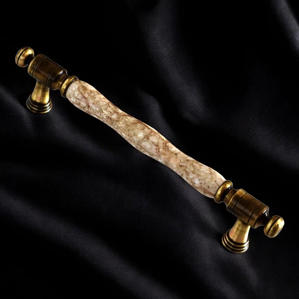 Afrodisyas Gerçek Porselen Eskitme Antik Kahve 160 mm Mobilya Mutfak Dolap Kulpu Kulbu Kulpları - Resim 7