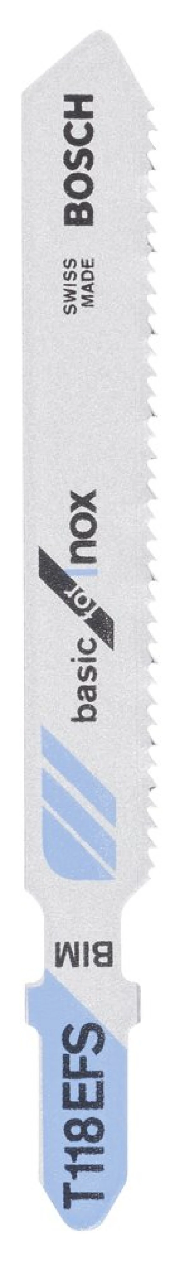 Bosch - Ekonomik Seri Inox (Paslanmaz Çelik) İçin T 118 EFS Dekupaj Testeresi Bıçağı - 5'Li Paket ürün görseli