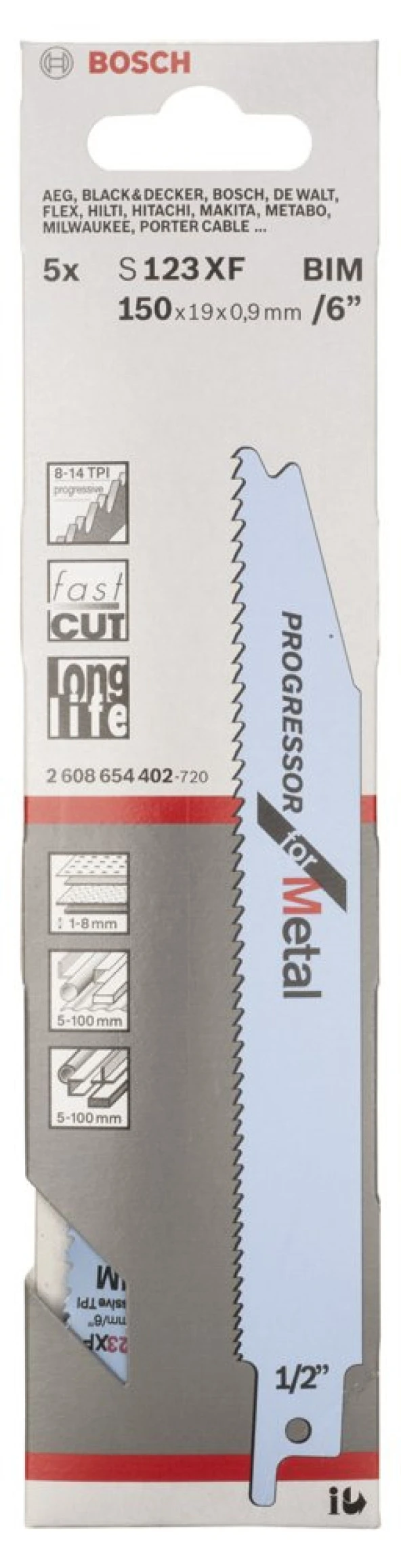 Bosch - Progressor Serisi Metal için Panter Testere Bıçağı S 123 XF - 5'li - Resim 2