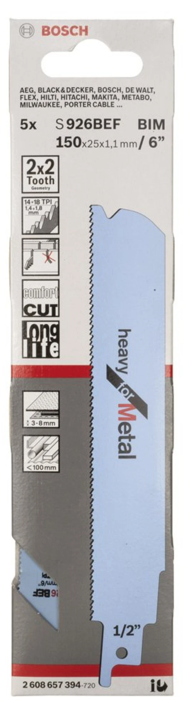 Bosch - Heavy Serisi Metal için Panter Testere Bıçağı S 926 BEF - 5'li - Resim 2
