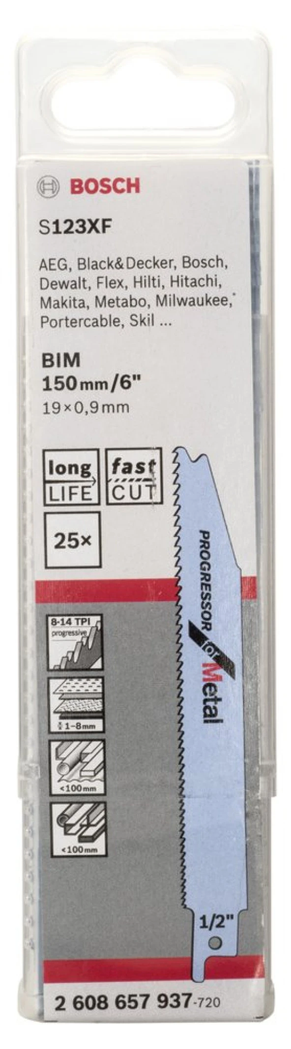 Bosch - Progressor Serisi Metal için Panter Testere Bıçağı S 123 XF - 25'li - Resim 2