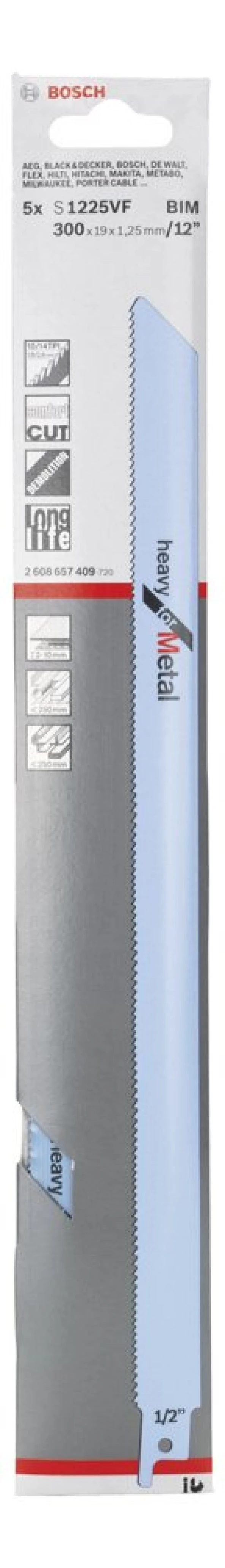 Bosch - Heavy Serisi Metal için Panter Testere Bıçağı S 1225 VF - 5'li - Resim 2