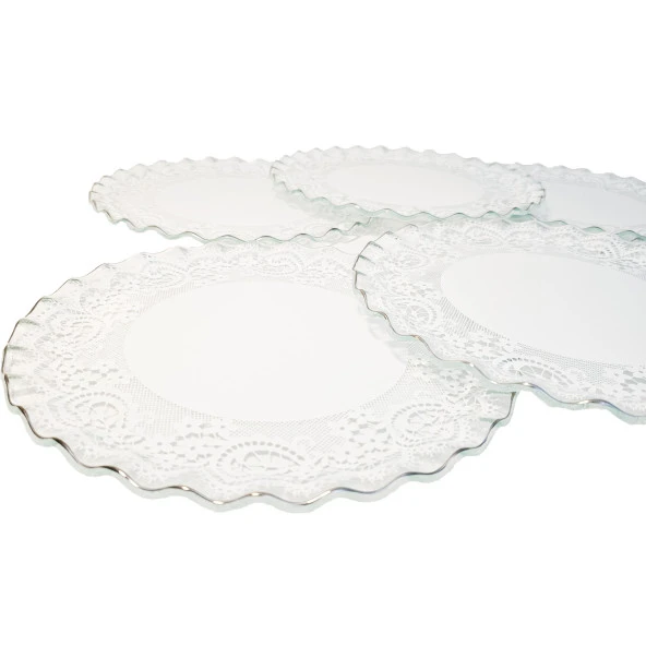 Glore Marche Platin Yaldızlı Pasta Tabağı - 3