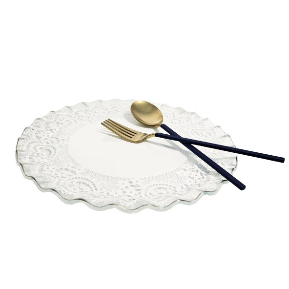 Glore Marche Platin Yaldızlı Pasta Tabağı - 4