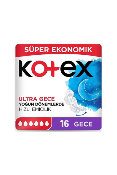 Kotex Ultra Gece Hijyenik Ped 16'lı