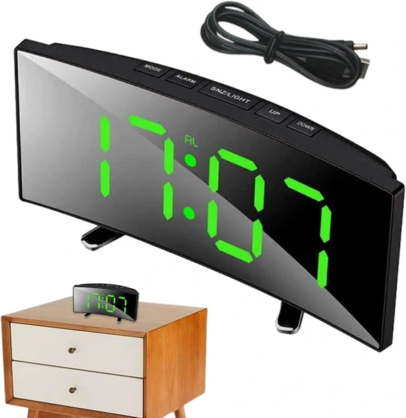 DailyTech Oval Dijital Masa Saati Alarm Termometre Zaman - - 1