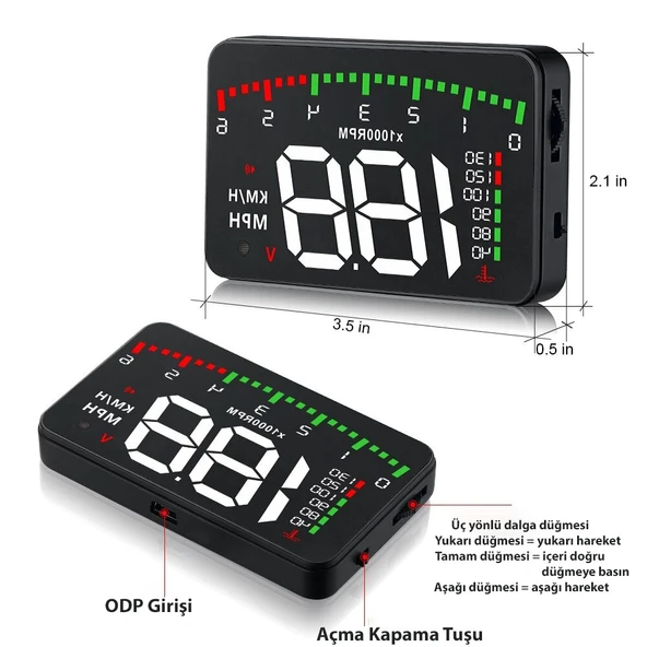 DailyTech G10 Otomatik Hud Ekran Araba Projektör Alarmı Hız Göstergesi - 4