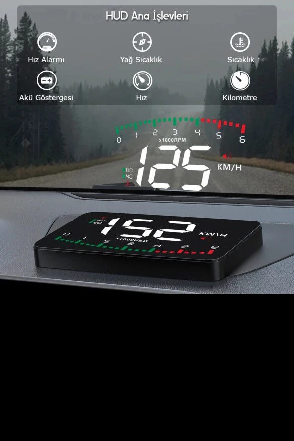 DailyTech G10 Otomatik Hud Ekran Araba Projektör Alarmı Hız Göstergesi