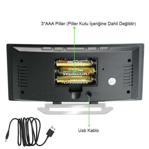 DailyTech Oval Dijital Masa Saati Alarm Termometre Zaman - - 5