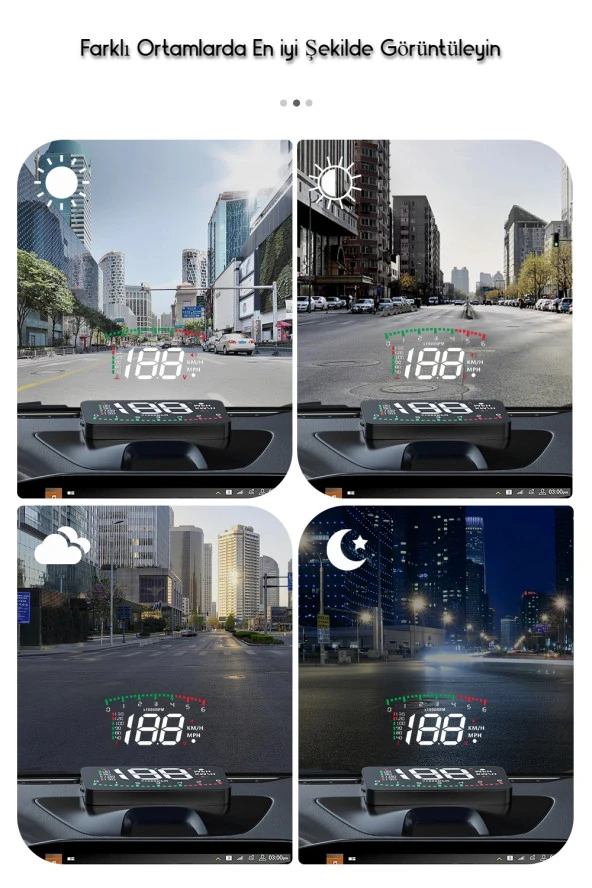DailyTech G10 Otomatik Hud Ekran Araba Projektör Alarmı Hız Göstergesi - 3