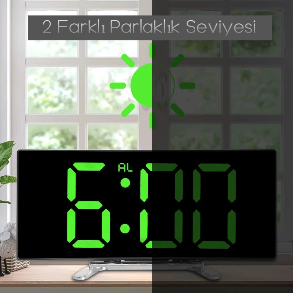 DailyTech Oval Dijital Masa Saati Alarm Termometre Zaman - - 12