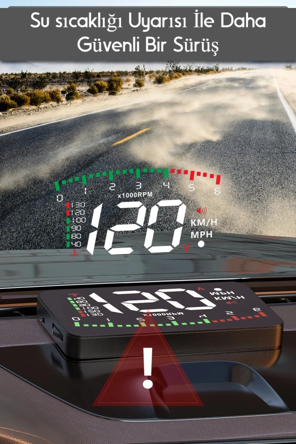 DailyTech G10 Otomatik Hud Ekran Araba Projektör Alarmı Hız Göstergesi - 7