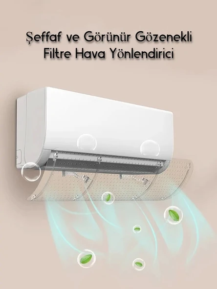 DailyTech Şeffaf Klima Yönlendirici Aparatı Bakteri Önleyici Temiz Hava Basit Kurulum Filtre - - 3