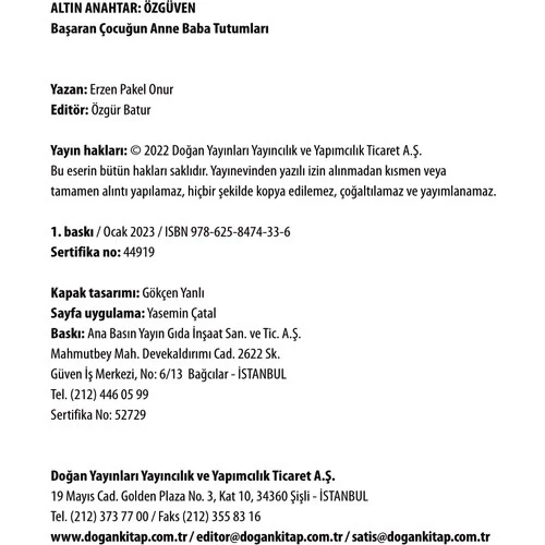 ALTIN ANAHTAR ÖZGÜVEN BAŞARAN ÇOCUĞUN ANNE BABA TUTUMLARI - 4