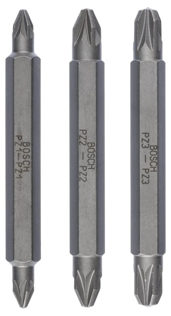 Bosch - Çift Taraflı Vidalama ucu PZ1/2/3*60 mm 3'lü