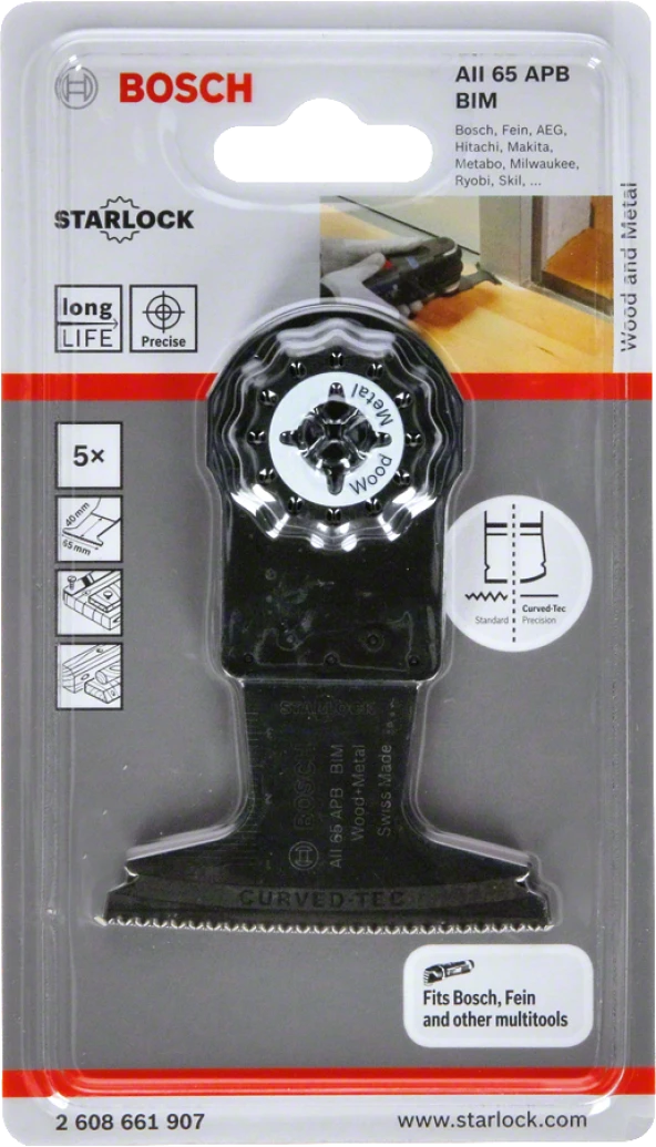 Bosch - Starlock - AII 65 APB - BIM Ahşap ve Metal İçin Daldırmalı Testere Bıçağı 5'li - 2