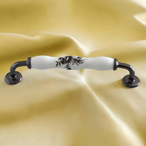 Petra Gerçek Porselen Beyaz Füme 160 mm Mobilya Mutfak Kulp Çekmece Dolap Kulplar Kapak Kulpu Kulbu - 4