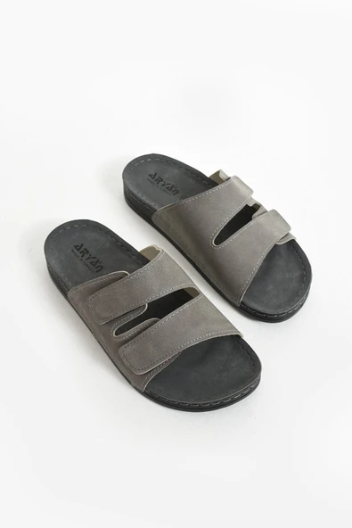Albishoes Erkek Çift Cırtlı Hafif Esnek Yumuşak Rahat Taban Anatomik Günlük Yürüyüş Erkek Terlik