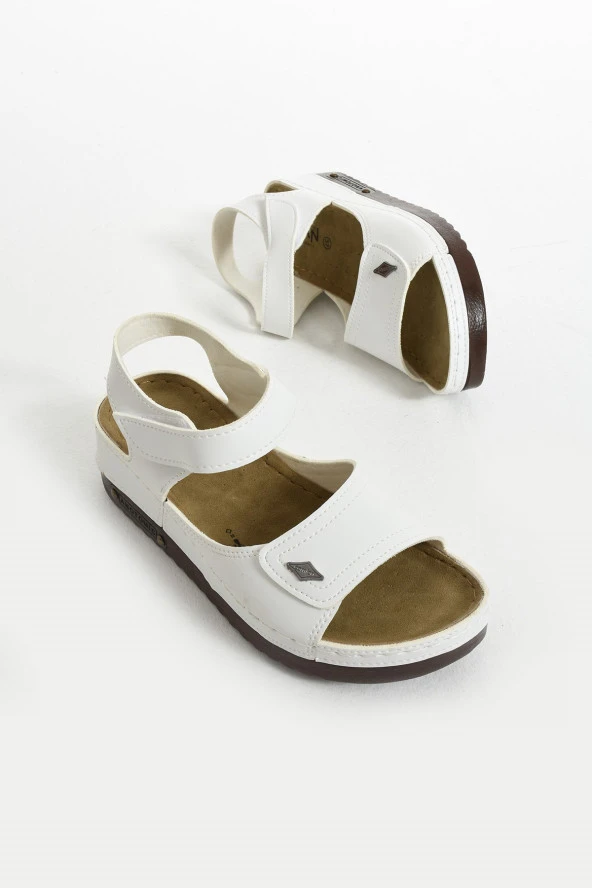Albishoes Kadın Hafif Topuklu 4,5 Cm Rahat Yumuşak Taban Kadın Sandalet Günlük Anatomik Sandalet - 5