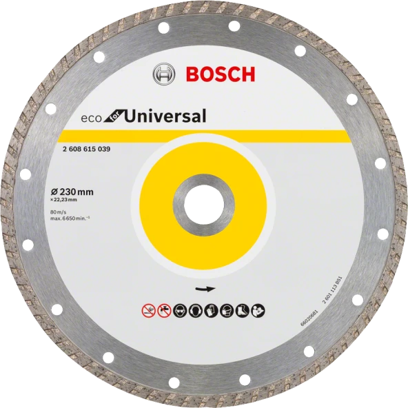 Bosch - Ekonomik Seri 9+1 Genel Yapı Malzemeleri İçin Elmas Kesme Diski 230 mm Turbo ürün görseli 1