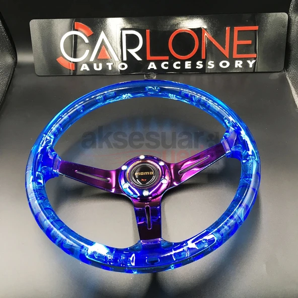 Şeffaf Mavi Direksiyon Momo 35cm Kabarcıklı Direksiyon A+ Süper Ürün - 4