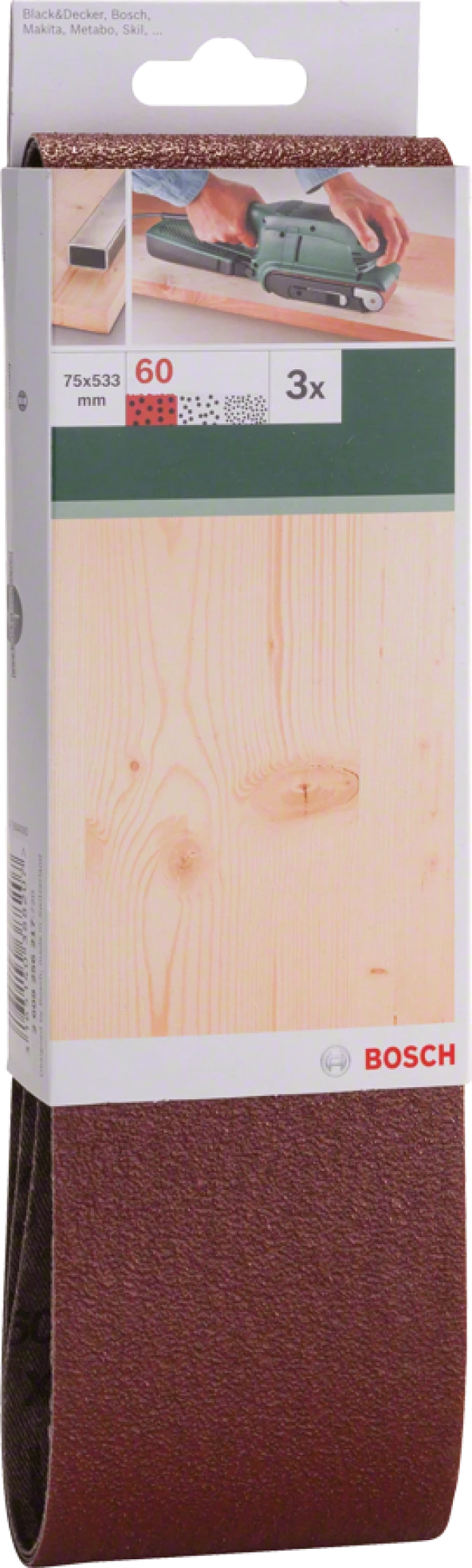Bosch - Tank Zımpara Kağıdı 3'lü, 75 x 533 mm 60 Kum - Resim 2