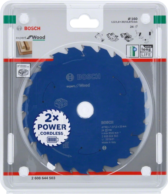 Bosch - Expert for Serisi Ahşap için Akülü Daire Testere Bıçağı 160*20 mm 24 Diş - Resim 2