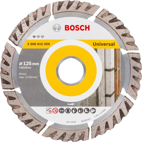 Bosch - Standard Seri Genel Yapı Malzemeleri İçin Elmas Kesme Diski 125 mm 10'lu  Paket ürün görseli 1