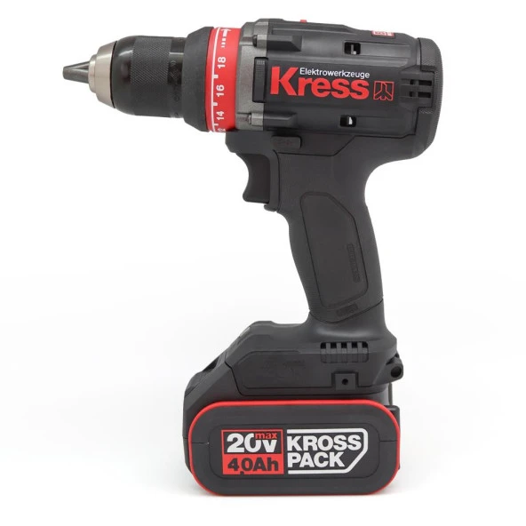 Kress KUA72.1 20Volt/4.0Ah Li-ion Çift Akülü Kömürsüz Profesyonel Şarjlı Matkap - Resim 2