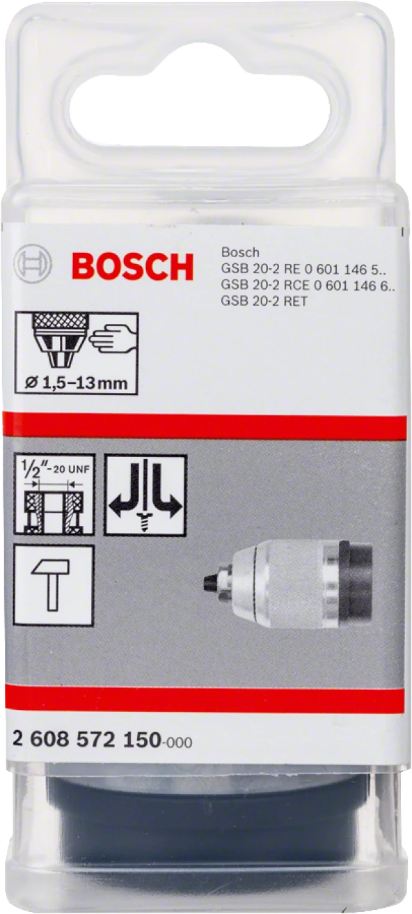 Bosch - 1/2''-20 - 1,5-13 mm Supra Mandren Krom.