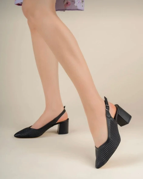 Feles Lazer Detaylı Kadın Topuklu Ayakkabı - Resim 11