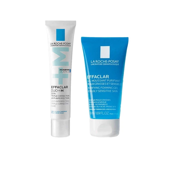 La Roche Posay Effaclar Duo+ M Bakım Kremi 15ml + Effaclar Temizleme Jeli 50ml