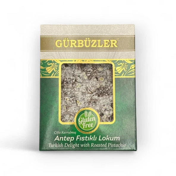 GÜRBÜZLER Glutensiz Çifte Kavrulmuş Antep Fıstıklı Lokum 400g