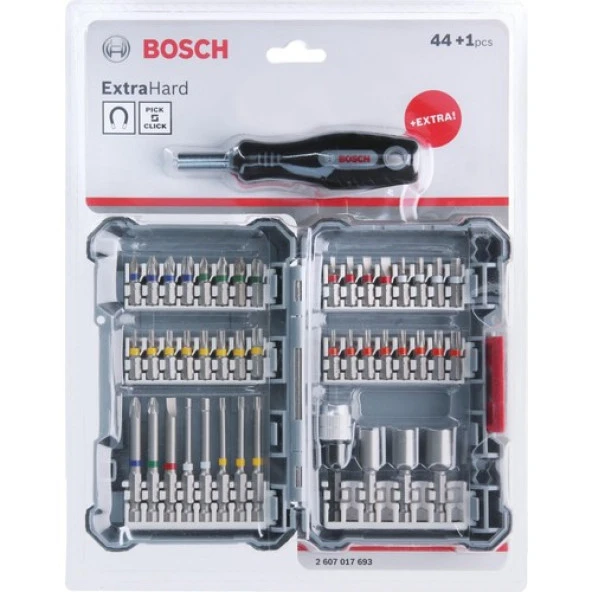 Bosch 44 Parça+Tornavida Vidalama Ucu Seti 2607017693 ürün görseli 1