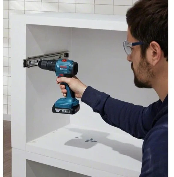 Bosch Professional GWS 180-LI + GSB 185-LI 18V Akülü Vidalama 2+4 Ah Çift Akü Set - 06019H9026 - 5
